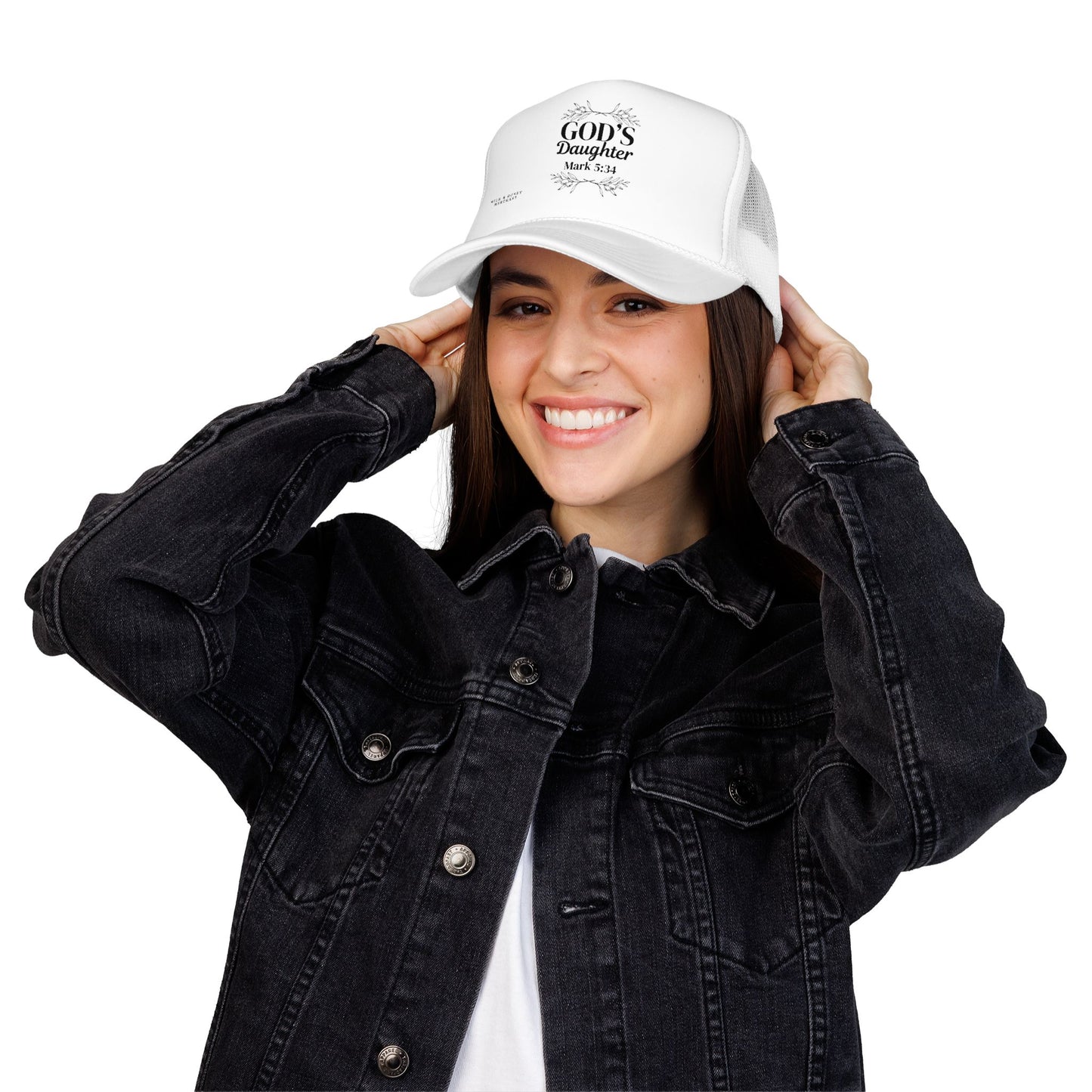God's Daughter Trucker Hat — Mark 5:34 Christian Foam Cap
