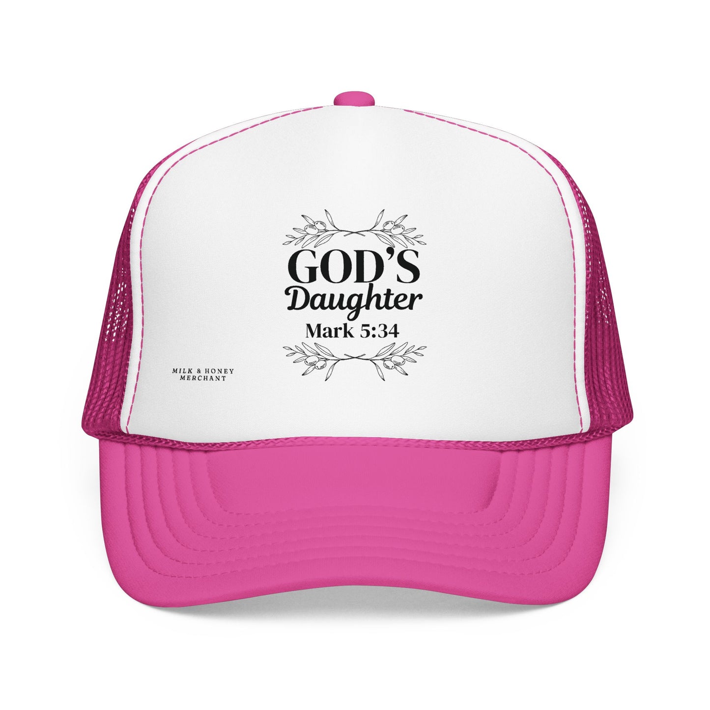 God's Daughter Trucker Hat — Mark 5:34 Christian Foam Cap