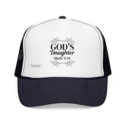 God's Daughter Trucker Hat — Mark 5:34 Christian Foam Cap