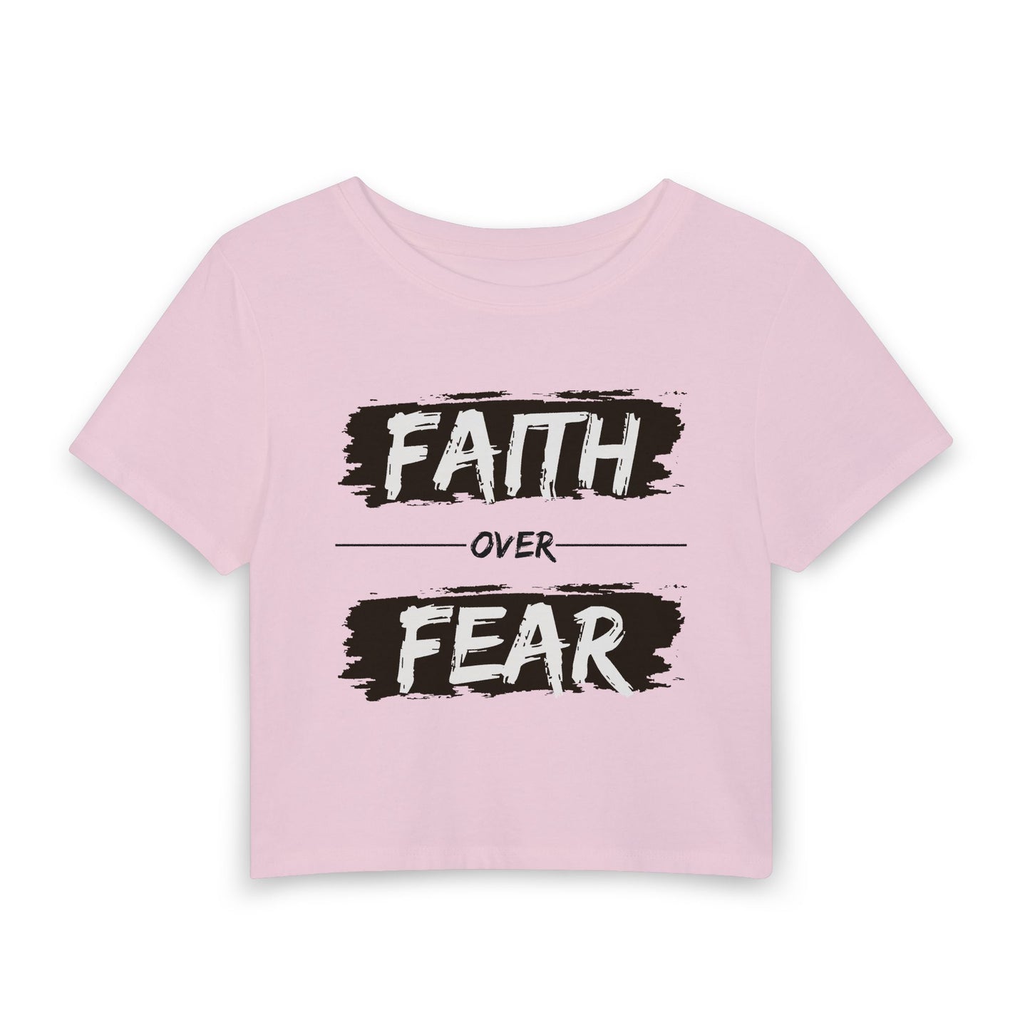 Faith Over Fear Women’s Baby Tee — Inspirational Religious Graphic Tee