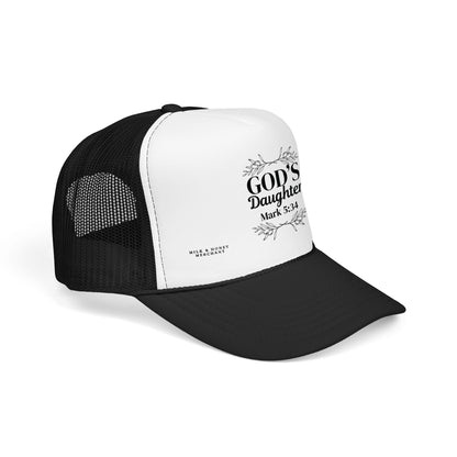 God's Daughter Trucker Hat — Mark 5:34 Christian Foam Cap