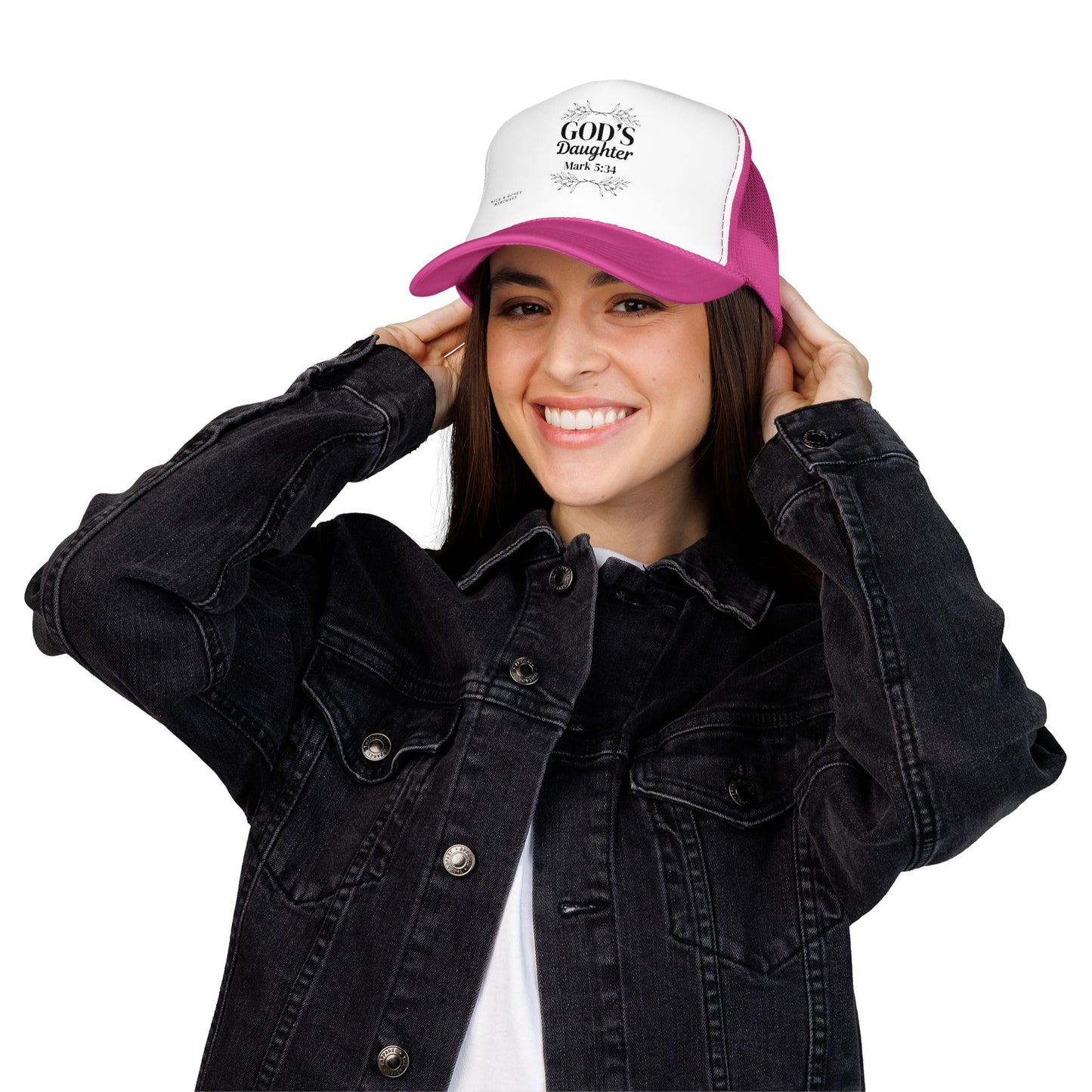 God's Daughter Trucker Hat — Mark 5:34 Christian Foam Cap