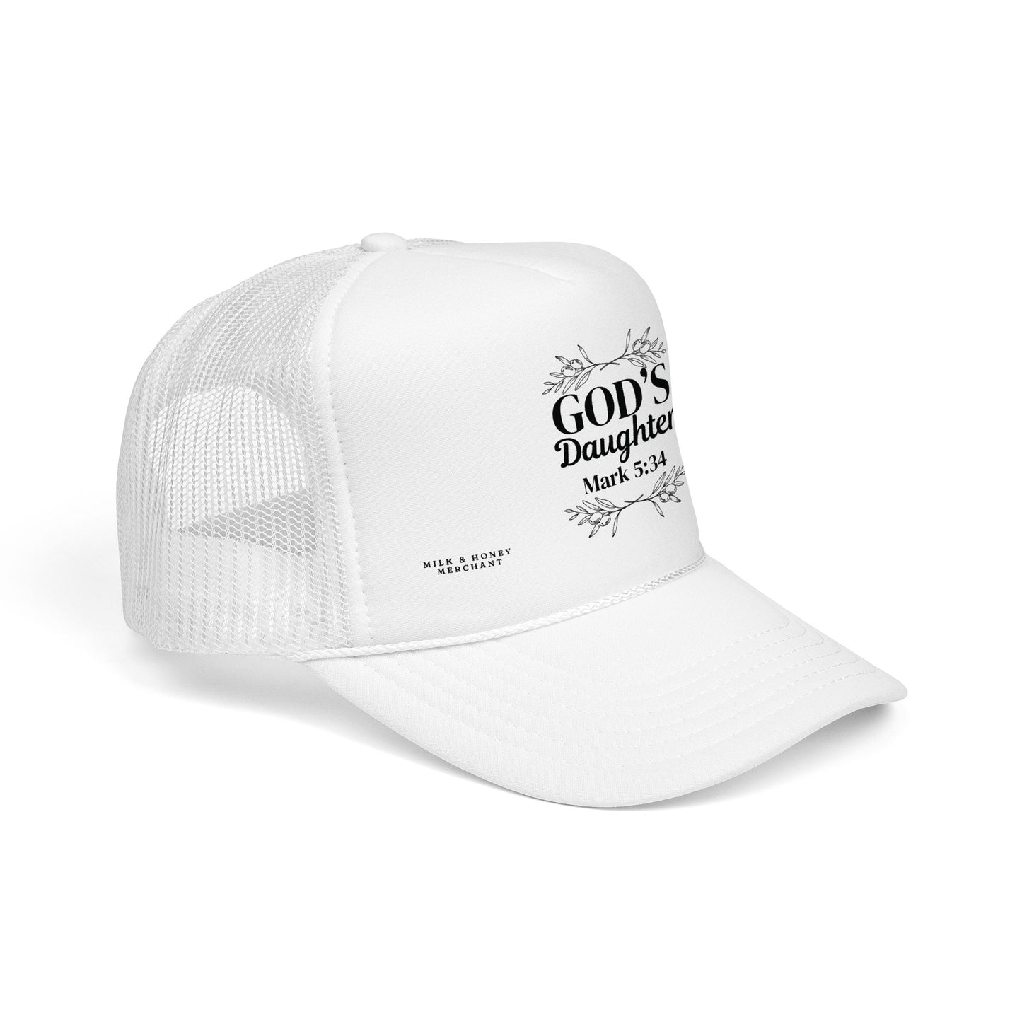 God's Daughter Trucker Hat — Mark 5:34 Christian Foam Cap