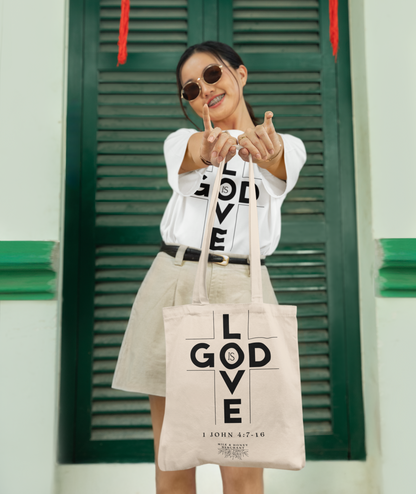God Is Love  1 John 4:7-16 Canvas Tote Bag