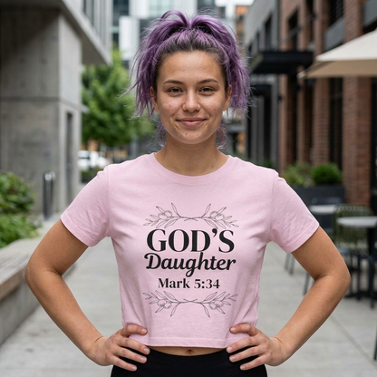 God's Daughter - Mark 5:34 Women's Baby Tee