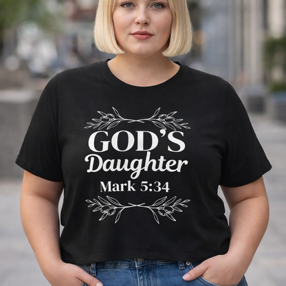 God's Daughter - Mark 5:34 Women's Baby Tee