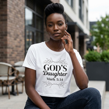 God's Daughter - Mark 5:34 Women's Baby Tee