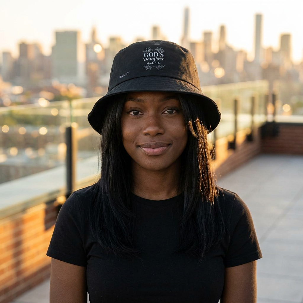 'God's Daughter' Bucket Hat-Embroidered