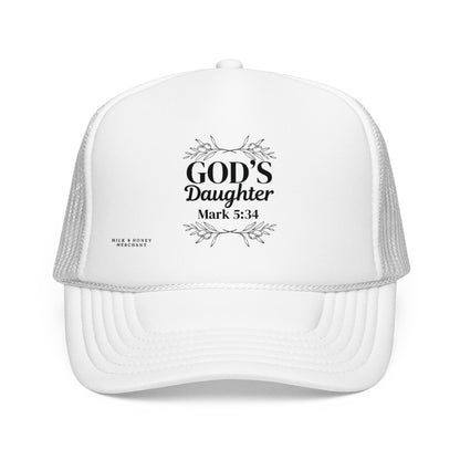 God's Daughter Trucker Hat — Mark 5:34 Christian Foam Cap