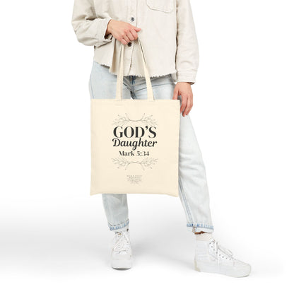 God's Daughter Tote Bag — Faith-Based Scripture Mark 5:34