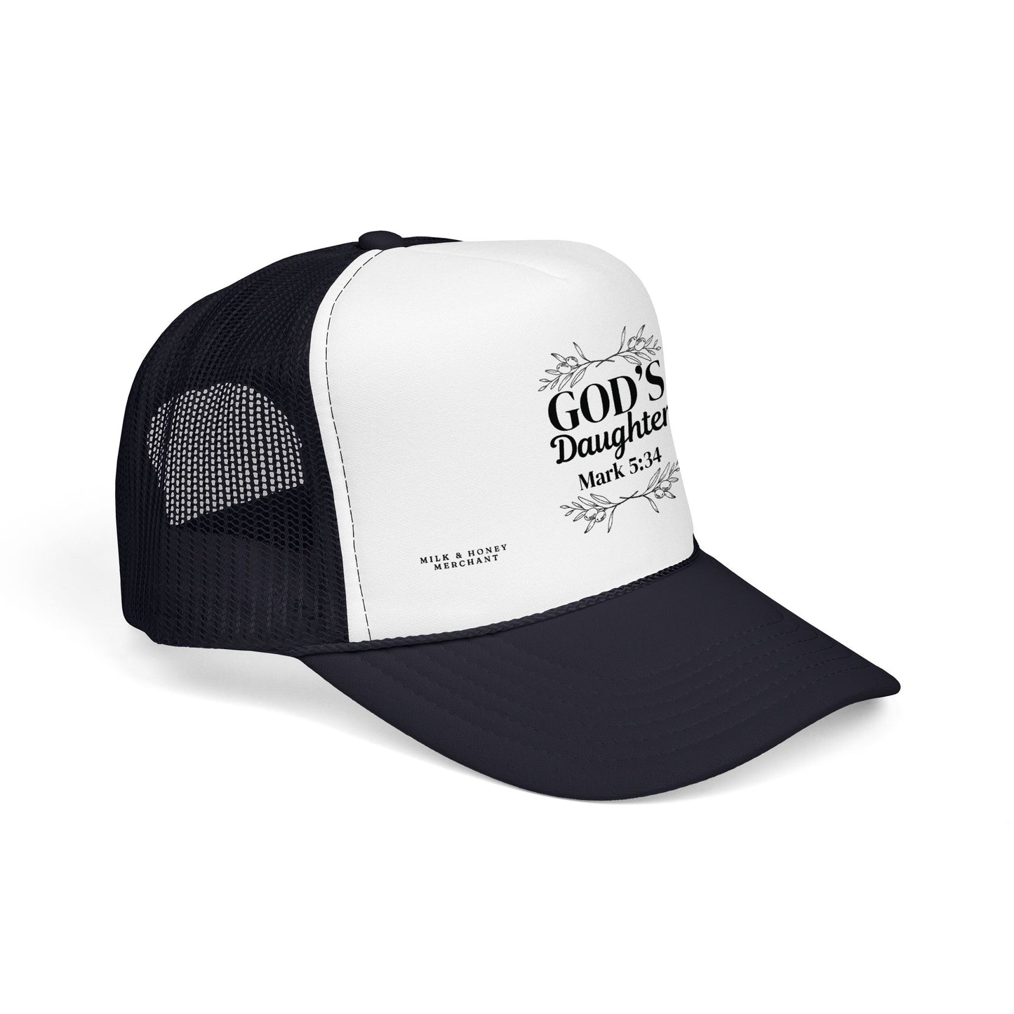 God's Daughter Trucker Hat — Mark 5:34 Christian Foam Cap