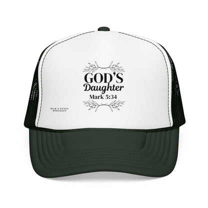 God's Daughter Trucker Hat — Mark 5:34 Christian Foam Cap