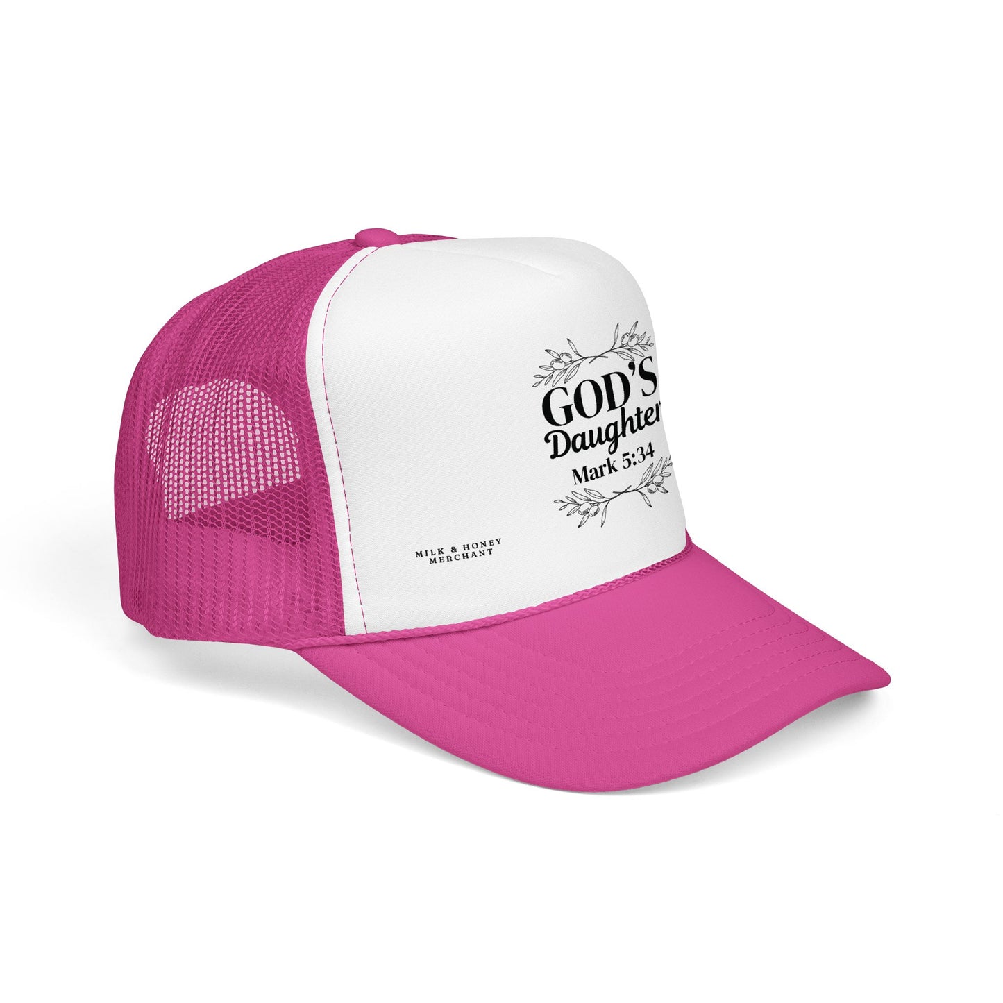 God's Daughter Trucker Hat — Mark 5:34 Christian Foam Cap