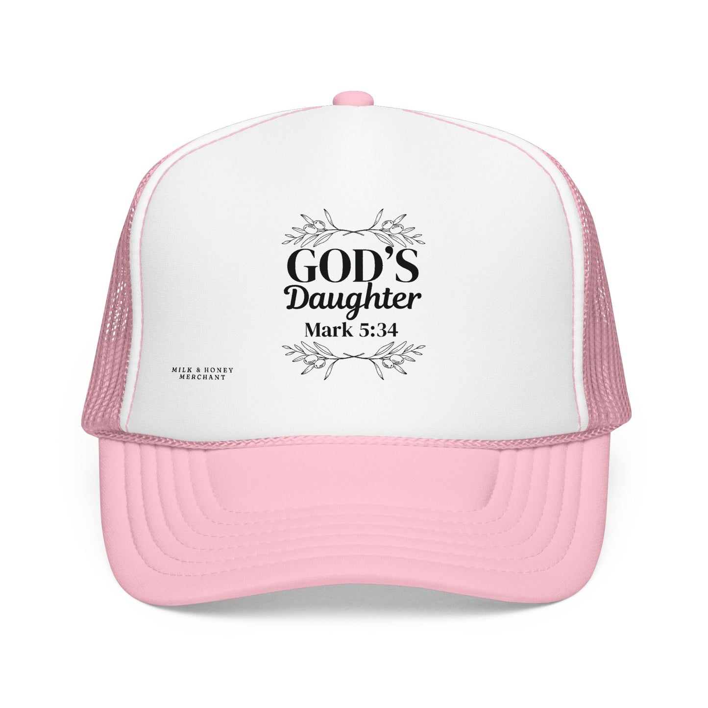 God's Daughter Trucker Hat — Mark 5:34 Christian Foam Cap