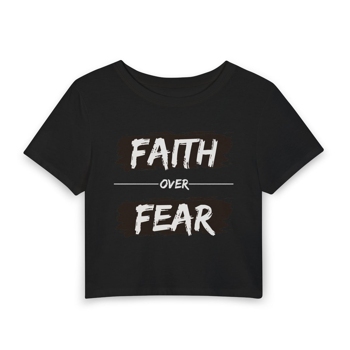 Faith Over Fear Women’s Baby Tee — Inspirational Religious Graphic Tee