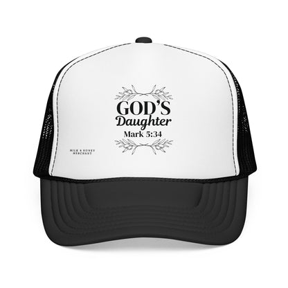 God's Daughter Trucker Hat — Mark 5:34 Christian Foam Cap